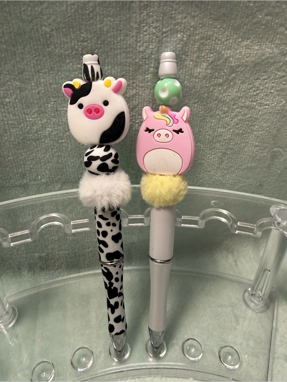 New Cute Cow and Pink Unicorn Pens - Set of 2
